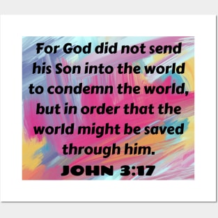 Bible Verse John 3:17 Posters and Art